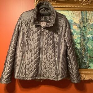 Marc New York Andrew Marc Quilted Jacket metallic gray Size XL Gently Worn